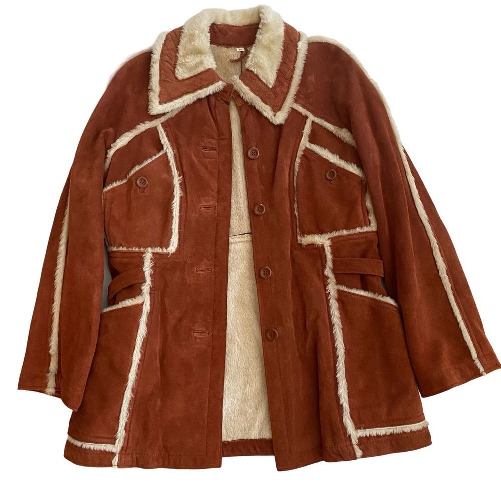 Vintage P.B.D. International Suede Sherpa Trim Coat - Picture 3 of 10